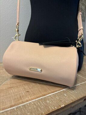 Rebecca Minkoff 100% LEATHER Nude Barrel Crossbody NWT Round Cylinder